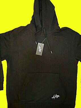 BE THE HOSS Sz. L (fits more like MEDIUM) Black Performance Hoodie NWT